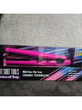 Hot Shot Tools Mid-Size Flat Iron Ceramic Tourmaline New